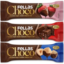 TeknoKapsül Fellas Çikolata Kaplı Meyve Bar, Karma Kutu (3 x 4 Adet)