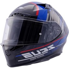 Rafta Kapalı Motosiklet Kaskı, Pearl Black Blue Renk Seçeneği ile L Bedende
