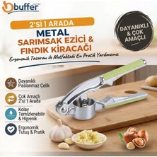 Gees Global  2’si 1 Arada Sarımsak Ezici ve Fındık Kıracağı, Ergonomik Saplı Manuel Sarımsak Presi