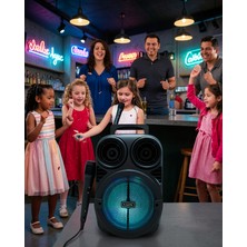 Vavis Kablosuz Karaoke Hoparlör Mikrofonlu Rgb Işıklı UCZZZBT612SPEAKER-4