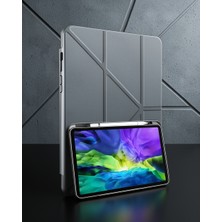 Vavis Samsung Galaxy P610 Tab S6 Lite 10.4 Tablet Kılıfı Kalemlikli Mars - Koyu Gri