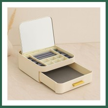 Vintessy Vıntessy Aynalı Takı Organizeri - 10 Bölmeli Çekmeceli (20X22X8.5 Cm) BZS01