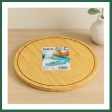 Vintessy Vıntessy Yuvarlak 29.7 cm Bambu Döner Sunum Tepsisi (360°) BZS01