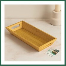 Vintessy Vıntessy Bambu Sunum Tepsisi 16X35X4.5 cm (Çift Kulplu) BZS01