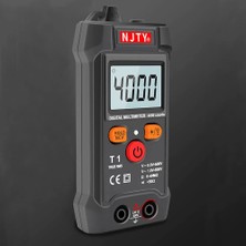 TemmuzX Njty T1 Dijital Multimetre True Rms Ncv 600V Mini Cep El Tipi Voltmetre Ac Dc Voltaj Direnç Buzzer El Feneri Otomatik Kapanma 4000
