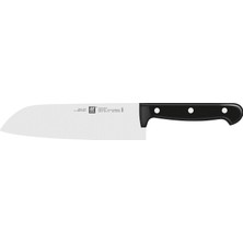 TemmuzX Twin Chef 2 Santoku Bıçağı, Paslanmaz Çelik, Siyah