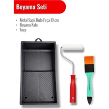 TemmuzX Boyama Fırça Seti, 10 cm Kadife Rulo, Kestirme Fırça, Boya Tavası