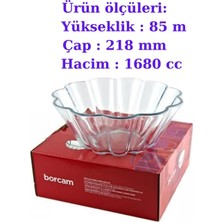 TemmuzX Paşabahçe Borcam Dilimli Kek Kalıbı, 1680 Cc, 85 mm Yükseklik, 218 mm Çap, Şeffaf