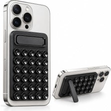 TemmuzX Vantuzlu Pop-It Telefon Tutucu Silikon Stand Siyah