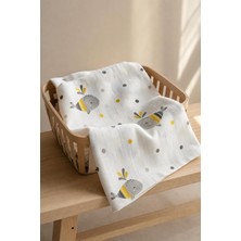 TemmuzX %100 Pamuk Tek Kat Kareli Müslin Bebek Örtüsü & Battaniyesi | 85 × 85 cm