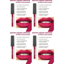 TemmuzX Uzun Süre Kalıcı Kadifemsi Kuruma Yapmayan Mat Likit Ruj - Matte Liquid Lipstick 515 Royal Cranberry (4 Paketi)