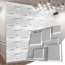 TemmuzX 3D Dekoratif Duvar Panelleri, 3D Duvar Karosu 50X50CM Duvar Panoları Pvc Duvar Kaplama Panelleri Dekoratif Elmas Duvar Kaplaması Beyaz Oturma Odası, Y