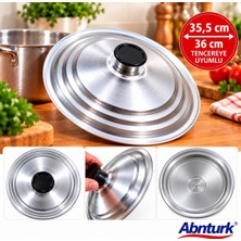 TemmuzX 35,5cm Eloksallı Kararmaz Alüminyum Tencere Kapağı- 36CM Tüm Tencerelere Uyumlu Yemek Salça Aşure Kavurma Sos Tenceresi Kapağı