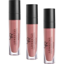TemmuzX Longstay Liquid Matte Lipstick No: 46 - Bulaşmayan Kalıcı Likit Mat Ruj (3 Paketi)