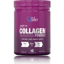 TemmuzX Qlife Collagen Powder Hidrolize Kollajen Tip 1-2-3 Toz Form 250 Gram