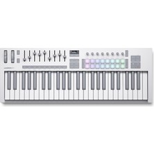 TemmuzX Launchkey 49 Beyaz [mk4] – Daw Entegrasyonlu 49 Yarı Ağırlıklı Tuşlu, Usb, Mıdı Klavye Kontrol Cihazı. Akor ve Gam Modları, 16 Davul Pedi, Arpejör ve