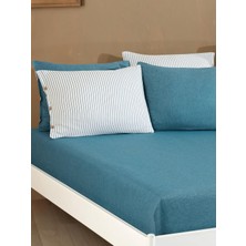TemmuzX Çift Kişilik Lastikli Çarşaf Seti 160X200 cm – 2 Adet Yastık Kılıfı – Yumuşak ve Şık Tasarım (Petrol)