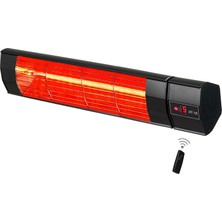 TemmuzX Halogen Black Pro 3000W Elektrikli Halojen Infrared Dış Mekan Isıtıcı, 5 Kademeli Uzaktan Kumandalı, Siyah Alüminyum Gövde, 220-230V