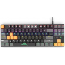 TemmuzX Inca IKG-439 Empousa Red Switch Full Rgb Mechanıcal Keyboard Kırmızı Mekanik 87 Tuş Makro Tuş Atama ve Özel Yazılım Full Rgb Full Anti-Ghosting Çift E