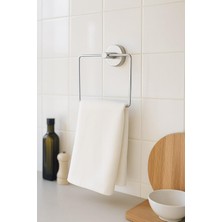 TemmuzX Modern Krom Kare Havluluk, Parlak Krom Kaplama, Dayanıklı Metal, Yapışkanlı ve Vidalı 130-K