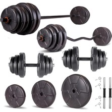 TemmuzX Spor Hero Serisi 98 kg Z Bar Dambıl Seti ve Fitness Ağırlık Seti