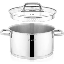 TemmuzX Schafer Prestige 1 mm Çelik Tencere Set 8 Parça-Inox