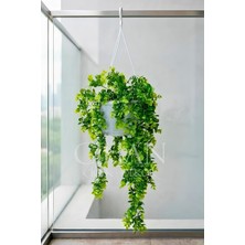 TemmuzX Askılı Saksıda Yapay Sarkan Okaliptus - 90 cm Balkon ve Teras Çiçeği