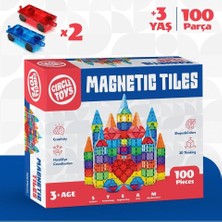 TemmuzX Magnetic Tiles Manyetik Yapı Blokları 100 Parça 3D Steam Eğitici Çocuk Oyuncağı ve Inşa Seti
