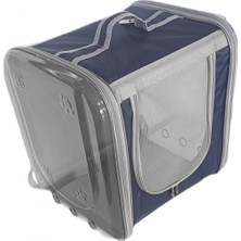 TemmuzX Çift Cam Kedi Köpek Taşıma Çantası 32X40X42 cm Çeşitli Renk ve Model Taşıma Sırt Çantaları (Lacivert)