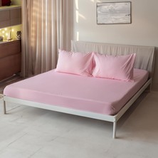 TemmuzX Lastikli Çarşaf Seti (Yastık Kılıfı Dahil) (Pembe, 160 x 200)
