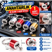 Marka Kolik Hareketli Araba Vites Anahtarlık Altı Hız Manuel Vites Dişli Shifter Topuzu Metal Anahtarlık (Adet Fiyatıdır)
