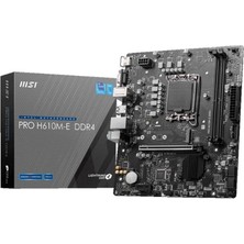 MSI Msı Pro H610M-E Ddr4 3200MHZ 1xvga 1xhdmı 1xm.2 USB 3.2 Matx 1700P (12. / 13. ve 14. Nesil Işlemci Uyumlu) Budos