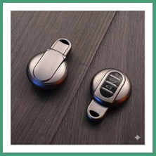 S'82 Mini Cooper-S Uyumlu Smart 3 Buton Silikon Oto Anahtar Kumanda Kabı Kılıf Gri BZS82