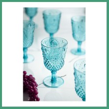 S'82 Akrilik Aquamarin Tekli Kadeh & Su Meşrubat Kahve Yanı Bardağı 450 ml ( Cam Değildir ) BZS82