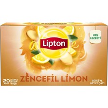TeknoKapsül Lipton Zencefil ve Limon Bardak Poşet Bitki Çayı 20'li Paket