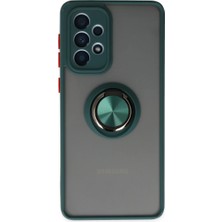 Aparim Samsung Galaxy A33 5g Kılıf Montreal Yüzüklü Silikon Kapak - Yeşil