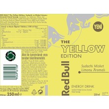 TeknoKapsül Red Bull Enerji Içeceği Yellow Edition, Sudachi Misket Limonu Aromalı Enerji Içeceği 250 Ml, Enerji, Kutu