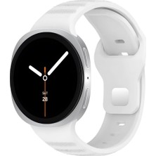 Watch 8 (40MM/44MM) ve Watch 8 Classic (46MM) Için Konforlu ve Yumuşak Rugged Silikon Kordon (Beyaz)