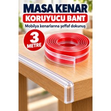 Mucit Home 3 Metre Şeffaf Silikon Masa Kenar Koruyucu Bant Bebek Çocuk Güvenlik Köşe Koruyucu, Darbe Önleyici Yapışkanlı
