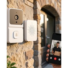 Bucuks Kameralı Akıllı Kapı Zili 85° Geniş Açılı Lens Uczzkameralıkapızıbeyaz-1