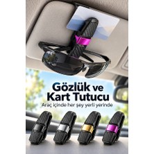 Mucit Home Araç Içi Güneş Gözlüğü Tutucu Kartlık Tutucu Dönebilen Tasarım