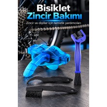 Mucit Home Bisiklet Motosiklet 4'lü Zincir Dişlisi Koruyucu Pas Sökücü Temizleme Fırçası Aparatı Bakım Seti