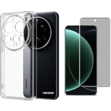 TemmuzX Xiaomi 15 Ultra Ile Uyumlu Sararmaz Kamera Korumalı Esnek Darbe Emici Silikon Şeffaf Telefon Kılıfı ve Hayalet Nano Esnek Ekran Koruyucu Seti - Şeffaf