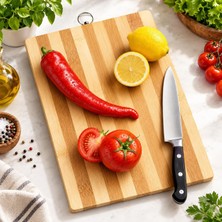 TemmuzX Askılı Doğal Bambu Kesme ve Sunum Tahtası (Küçük Boy 26X36 Cm)