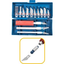 TemmuzX ® Zanaat 16 Parça Hobi Gravür Ahşap Heykel Çömlek Oyma Şekil Verme 13 Maket Bıçak Neşter Seti
