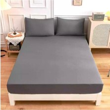 TemmuzX Antrasit RENKLI%100 Pamuklu Penye Kumaşından Tek/çift Kişilik Lastikli Çarşaf (4 Farklı Ebat), 160 x 200