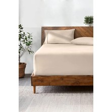 TemmuzX Lastikli & Hipoalerjenik Çarşaf |%100 Pamuk Penye Kumaş | Çift Kişilik 160X200 cm - Ekru, Luxcarsaf