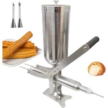 TemmuzX Bu Sağlam Manuel Churros Makinesi, 5 Litre, Ticari Kullanım Için, Paslanmaz Çelik Hamur Presi, Donutlar, Churross ve Krem Dolgular Için