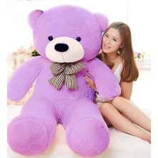 TemmuzX 160 cm Papyonlu Peluş Ayı-Dev Boy-Sevgiliye Özel Hediye - Yerli (Mor)