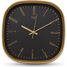 TemmuzX Premium Serisi Abs Kasa Duvar Saati Oval 30 cm Gold-Siyah Klasik Kadran